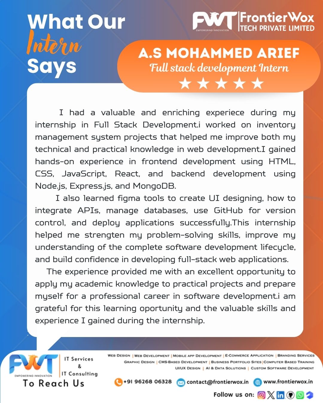 Intern Testimonial 1