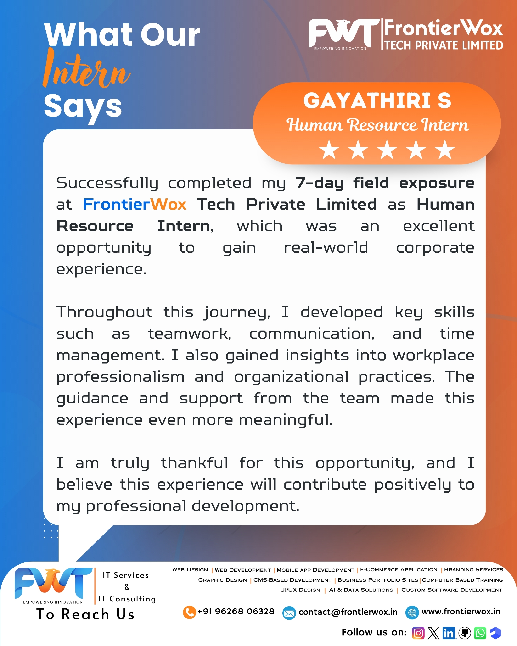 Intern Testimonial 13