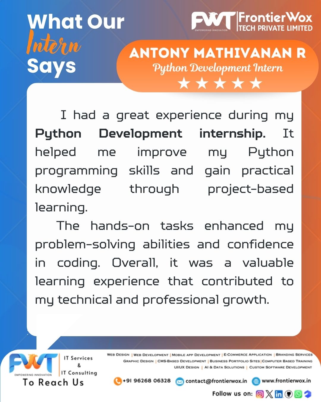 Intern Testimonial 4