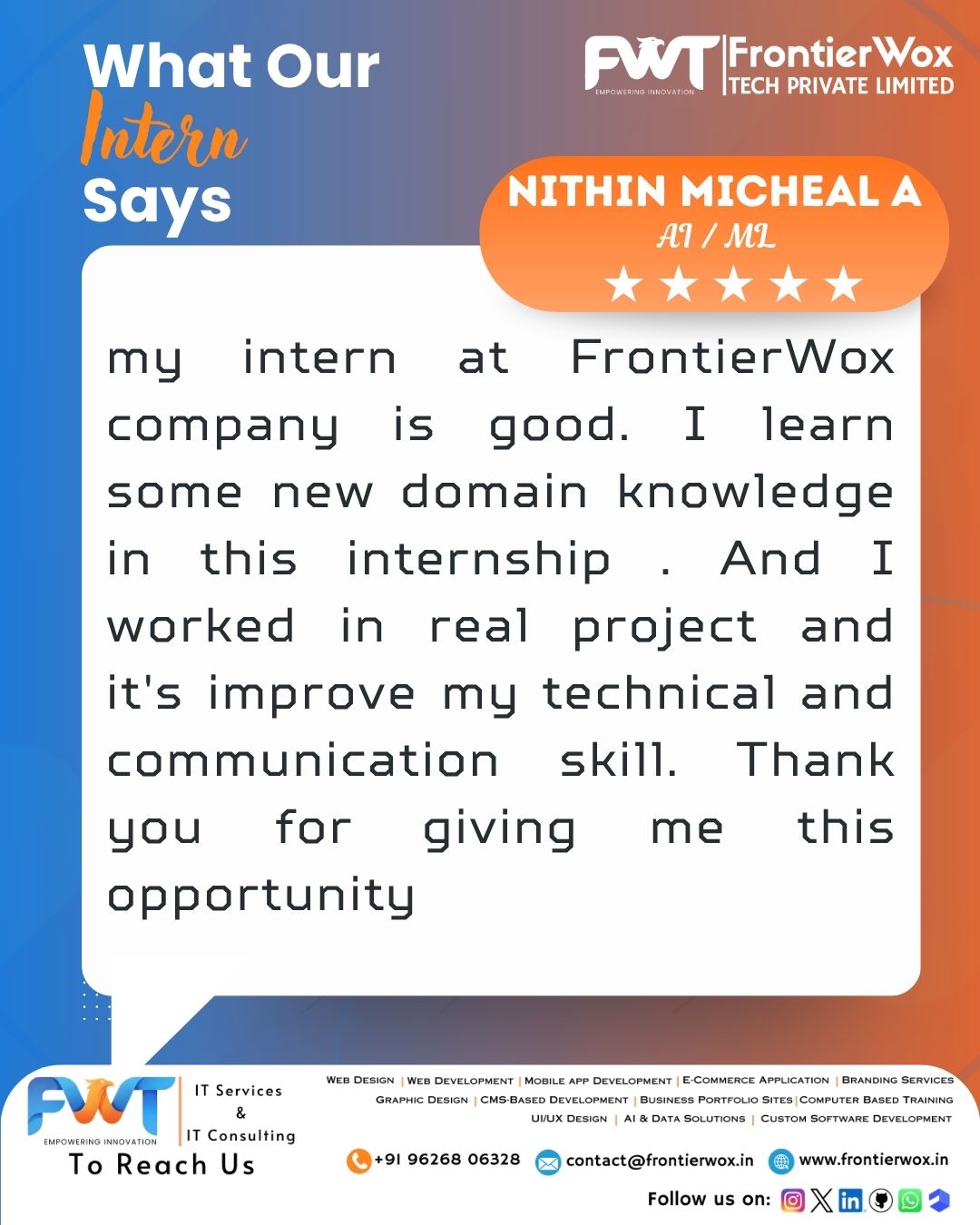 Intern Testimonial 73